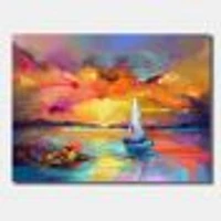 Sunset Painting with Colorful Reflections II  Wall Art