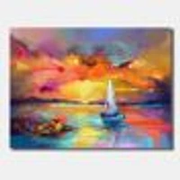 Sunset Painting with Colorful Reflections II  Wall Art