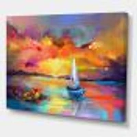 Sunset Painting with Colorful Reflections II  Wall Art