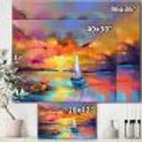 Sunset Painting with Colorful Reflections II  Wall Art