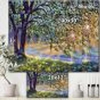 Tree by River First Rays of Afternoon Sun  Wall Art