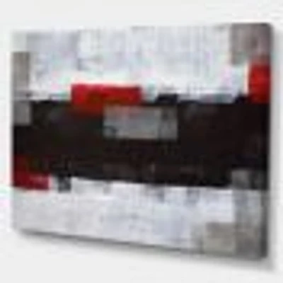 Grey and Red Abstract Art Painting  Canvas Wall