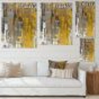 Yellow and Beige Abstract Art Painting  Canvas Wall