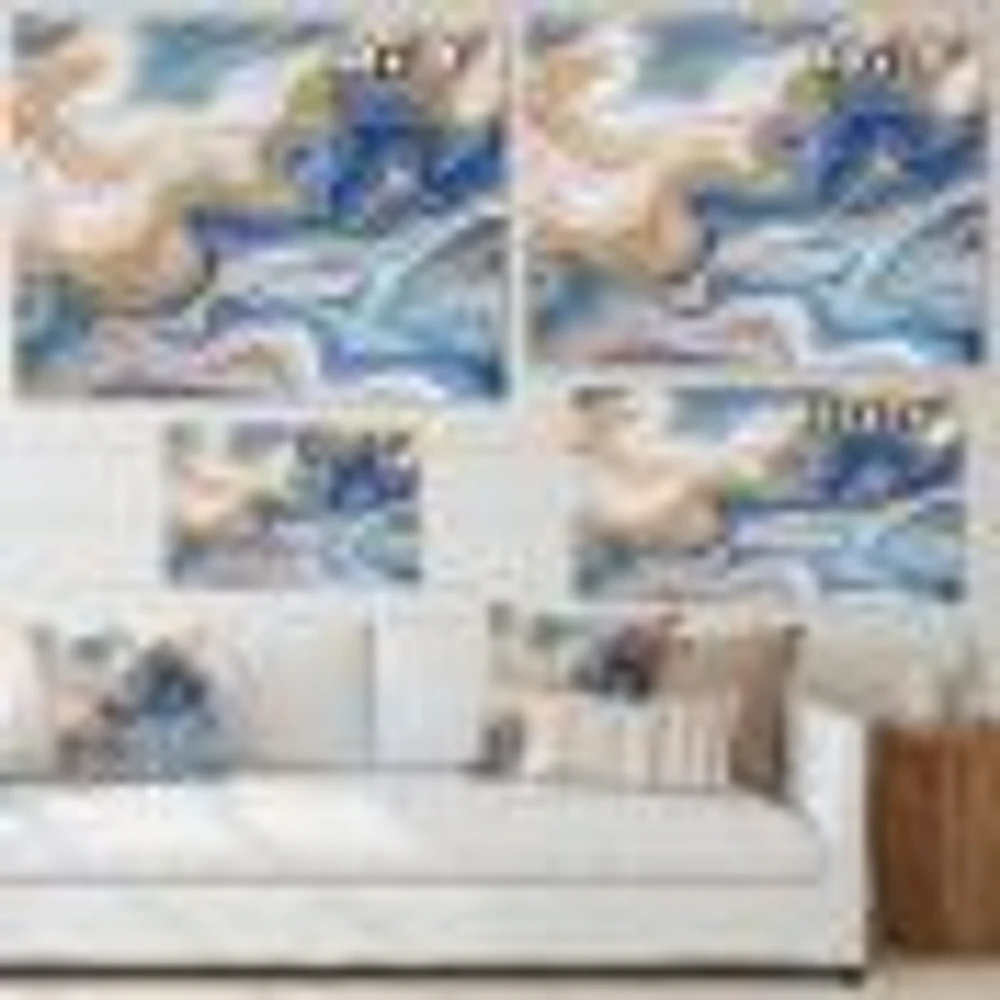 Ocean Blue Golden Jasper Agate II  Wall Art