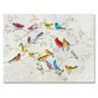 Multicolor Birds on Tree  Canvas Art