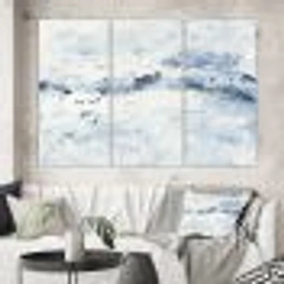 Blue Wipe Out Canvas Art - 3 Panels