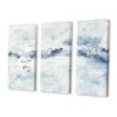 Blue Wipe Out Canvas Art - 3 Panels