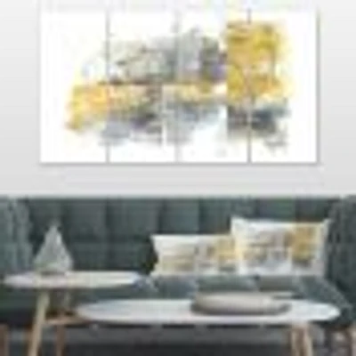 Moving and Out of Traffic II Yellow Grey  Canvas Wall Art Print
