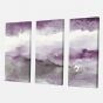 Midnight at the Lake III Amethyst and Grey  Canvas Wall Art