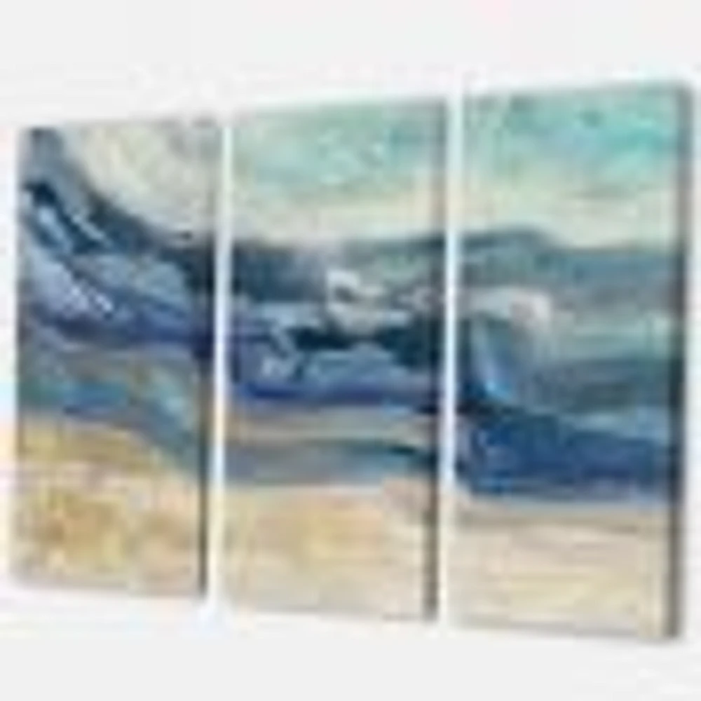 Toile « Coast Blue Sea Waves Watercolour »