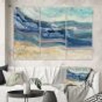 Toile « Coast Blue Sea Waves Watercolour »