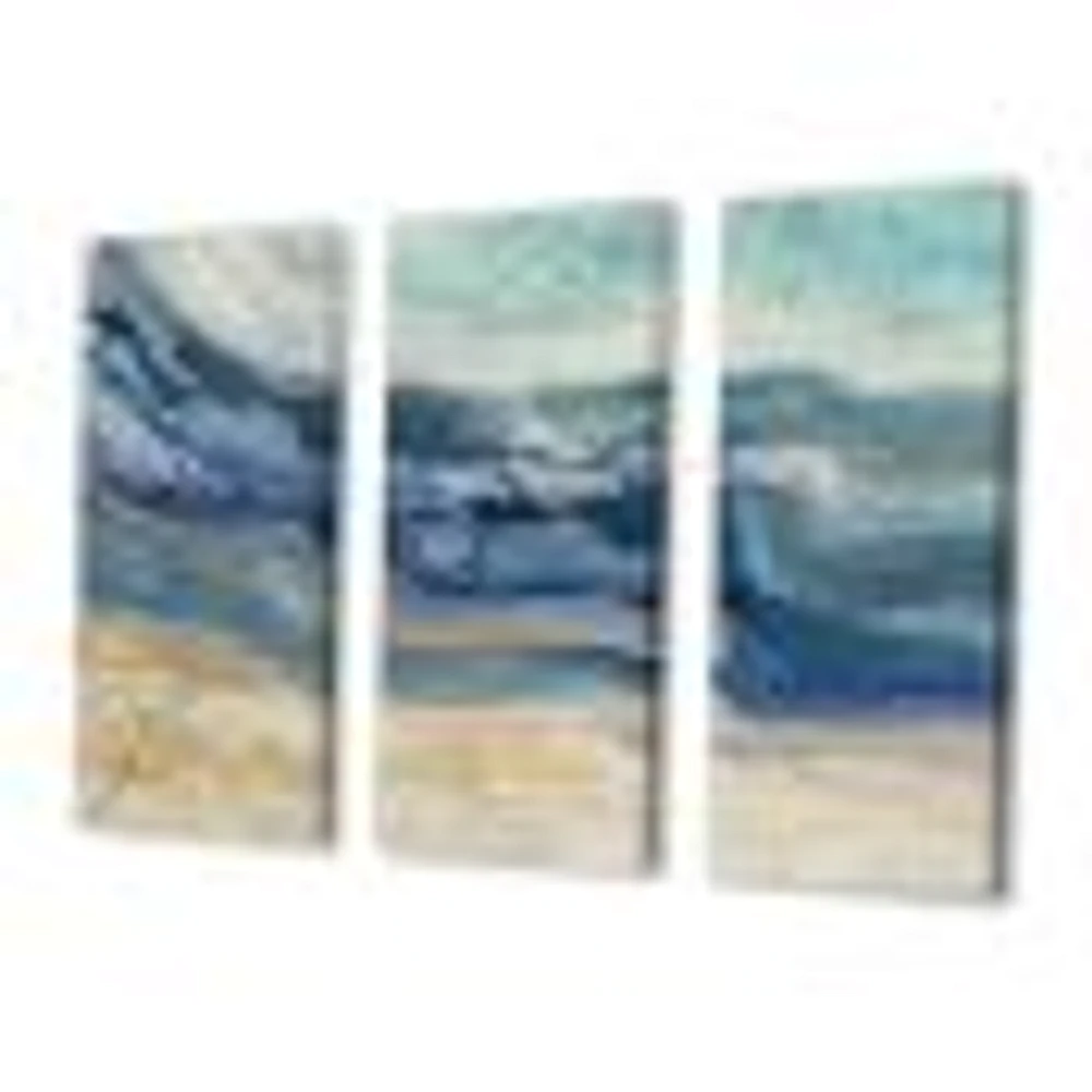 Toile « Coast Blue Sea Waves Watercolour »