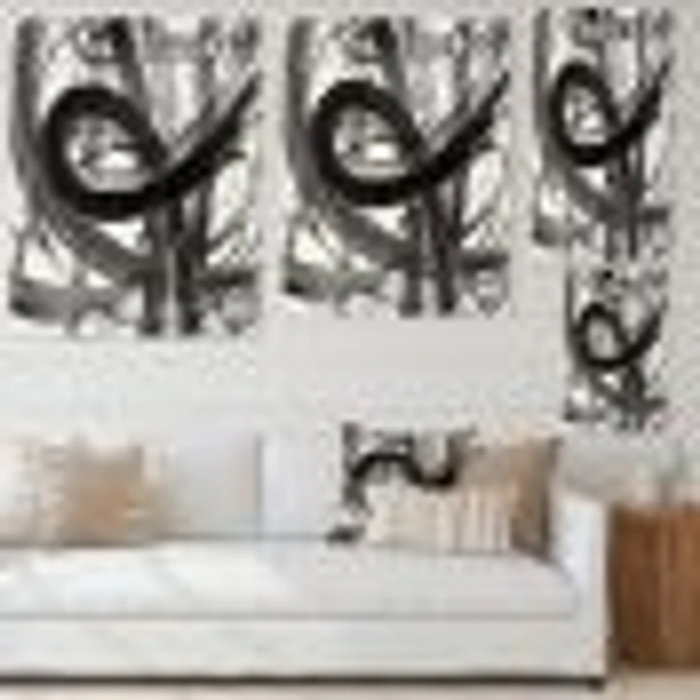 Black and White Minimalistic Painting  Wall Art