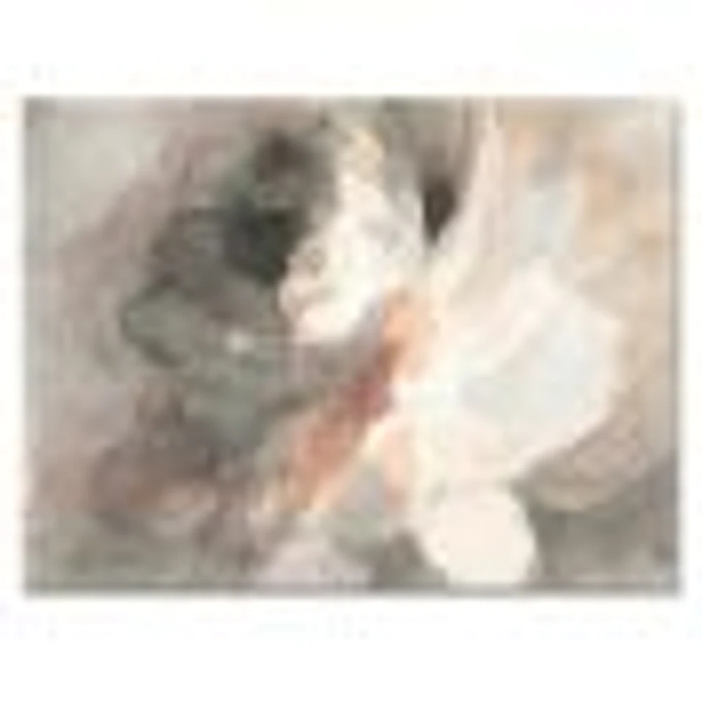 Abstract Peony Grey Pink Canvas