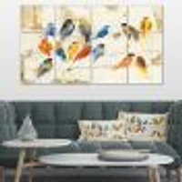 Multicolor Bird Meeting Canvas Wall Art Panels