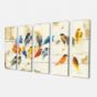 Multicolor Bird Meeting Canvas Wall Art Panels