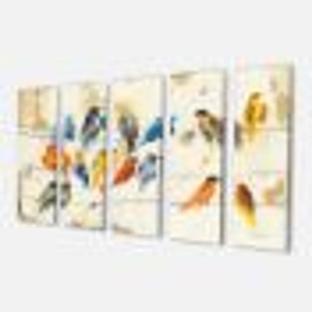 Multicolor Bird Meeting Canvas Wall Art Panels
