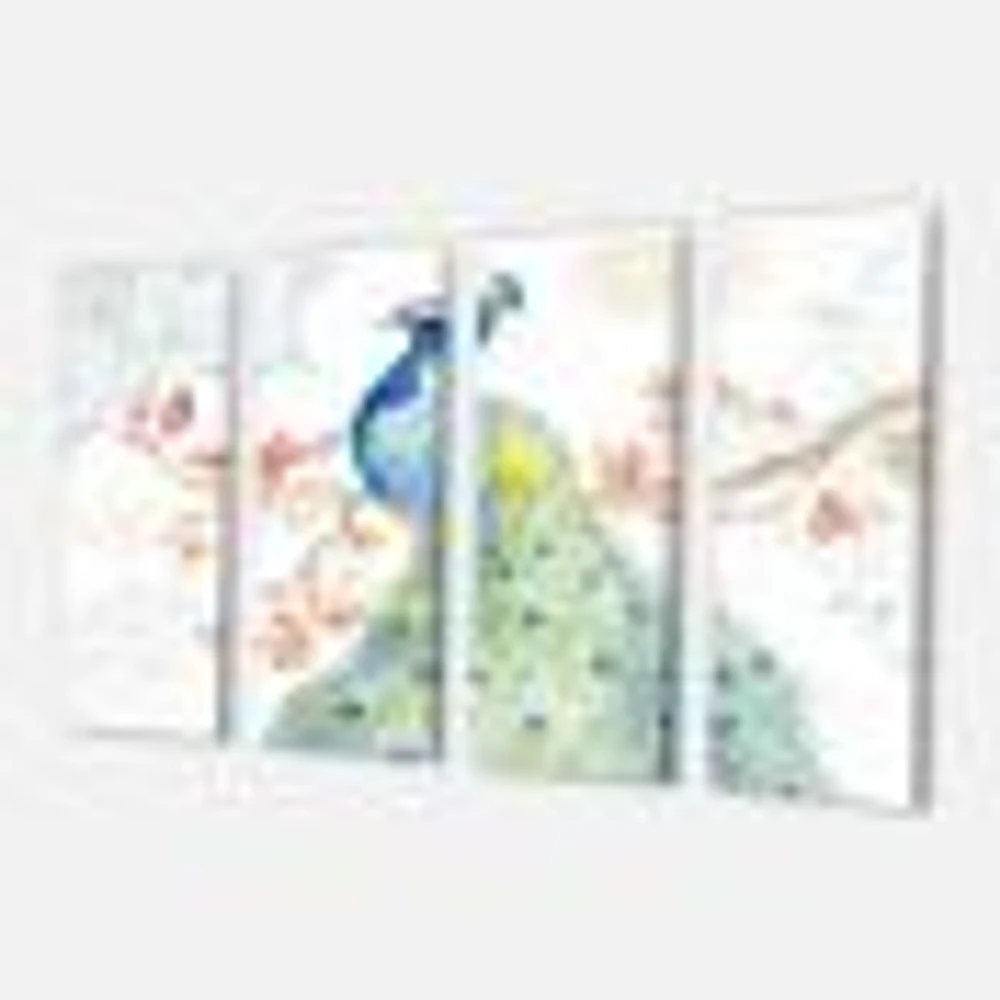peacocks Watercolor II  Canvas Wall Art