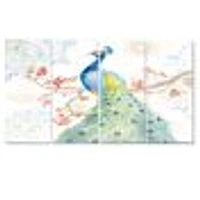 peacocks Watercolor II  Canvas Wall Art