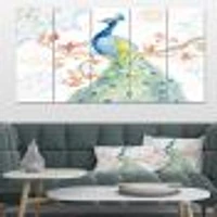 peacocks Watercolor II  Canvas Wall Art