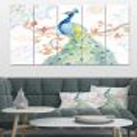 peacocks Watercolor II  Canvas Wall Art