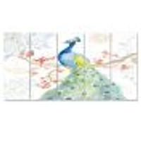 peacocks Watercolor II  Canvas Wall Art