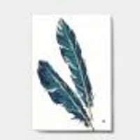 Gold Indigo Feathers III  Wall Art