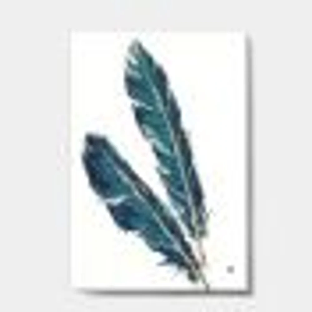 Gold Indigo Feathers III  Wall Art