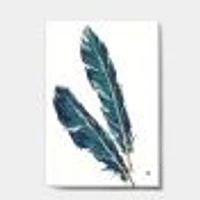 Gold Indigo Feathers III  Wall Art