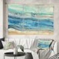 Ocean Mineral Waves Canvas Art - 3 Panels