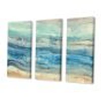 Ocean Mineral Waves Canvas Art - 3 Panels