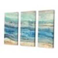 Ocean Mineral Waves Canvas Art - 3 Panels