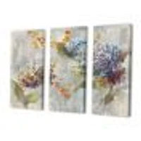 Autumn Hydrangea Canvas Wall Art - 3 panels