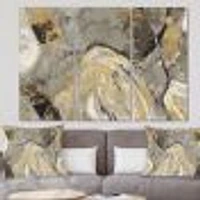 Painted Gold Stone  Canvas Art