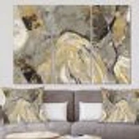 Painted Gold Stone  Canvas Art