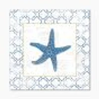 Navy Starfish with Gold  Canvas Wall Art