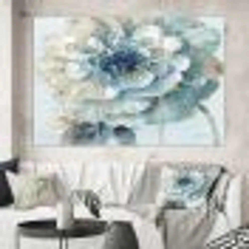 Indigold Watercolor Flower II  Canvas Wall Art Print