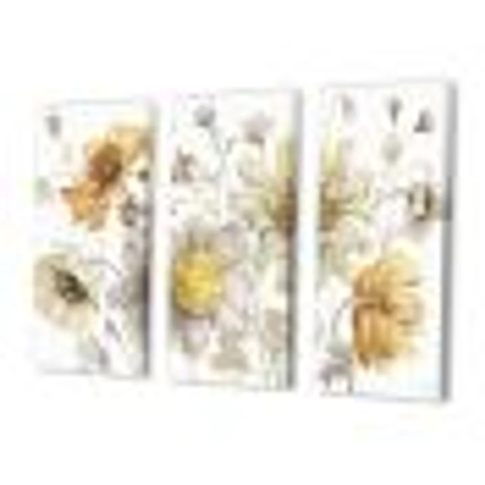 Fields of Gold Watercolor Flower VII  Canvas Art