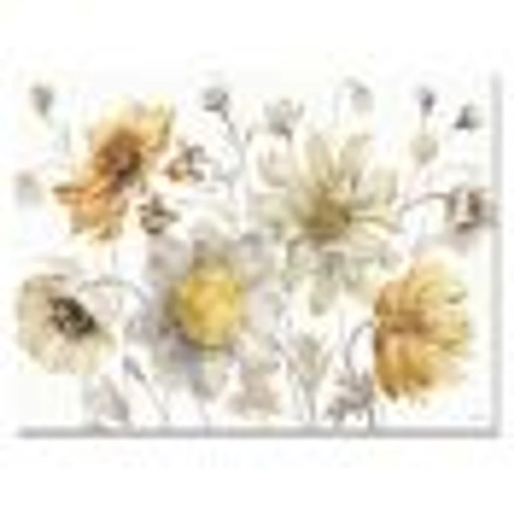 Fields of Gold Watercolor Flower VII  Canvas Art