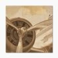 Toile « Retro Airplanes Sepia