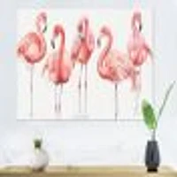 Toile  « Gracefully Pink Shabby Flamingo »