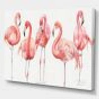 Gracefully Pink Shabby Flamingo  Canvas Wall Art