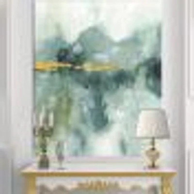 Blue Watercolor Impression with Gold  Wall Art