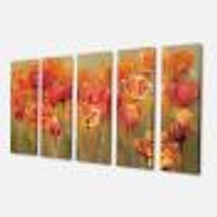 Red Tulips Canvas Wall Art Panels