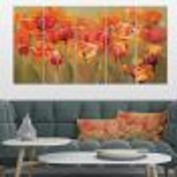 Red Tulips Canvas Wall Art Panels