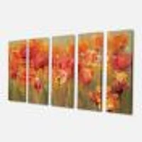 Red Tulips Canvas Wall Art Panels