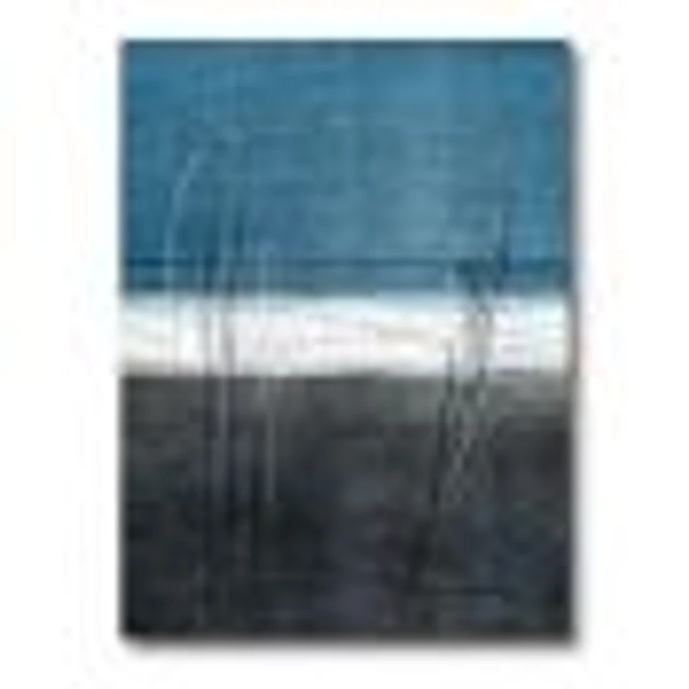 Toile « Teal Meets Grey Abstract Art »