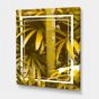 Yellow Bamboo and Tropical Leaves  Wall Art