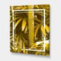 Yellow Bamboo and Tropical Leaves  Wall Art