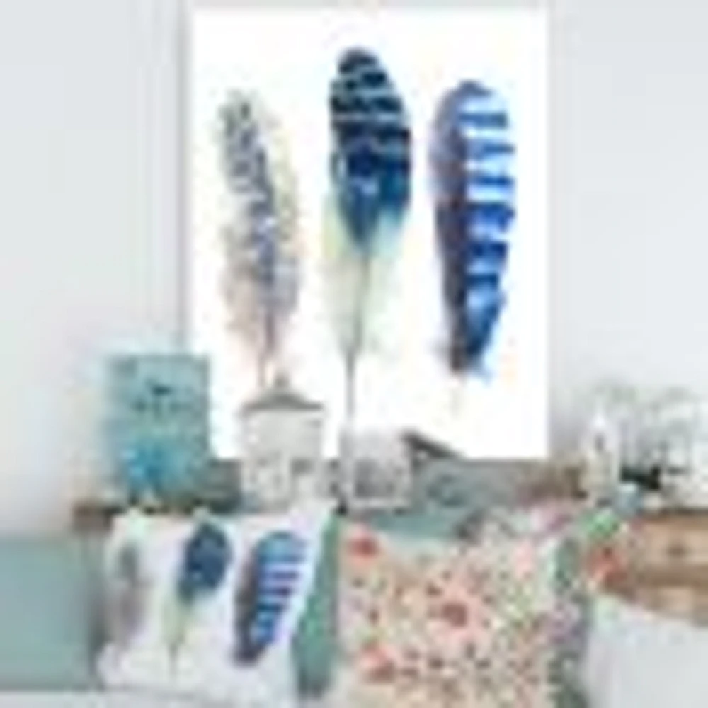 Colourful Boho Feathers I  Wall Art